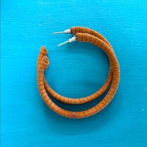 Leather wrapped hoop earrings boho western
